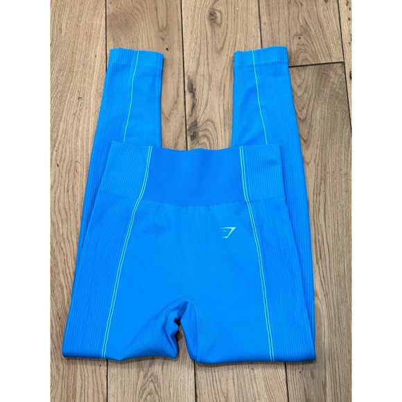 GYMSHARK ULTRA Seamless Blue Leggings Women’s Medium - Picture 9 of 9